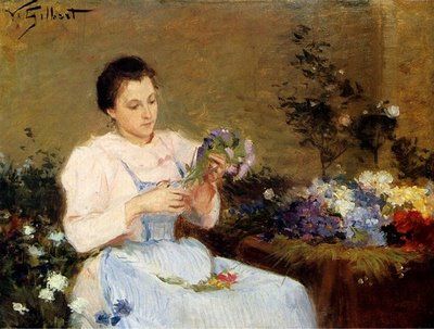 Gilbert, Arranging Flowers for a Bouquet