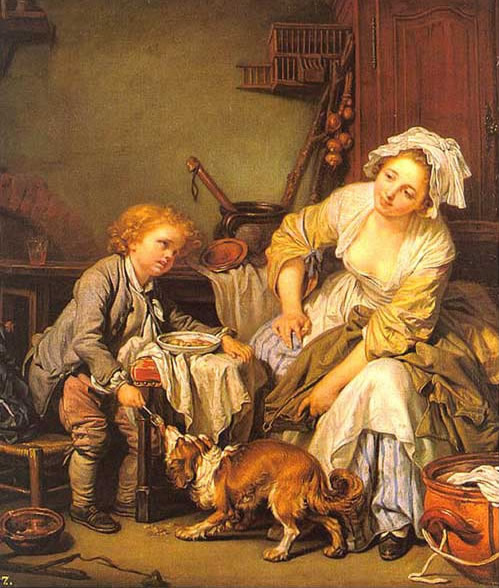 Greuze painting, Mother and Child