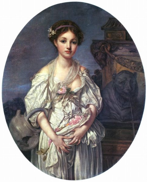 Greuze painting, Portrait of a Girl