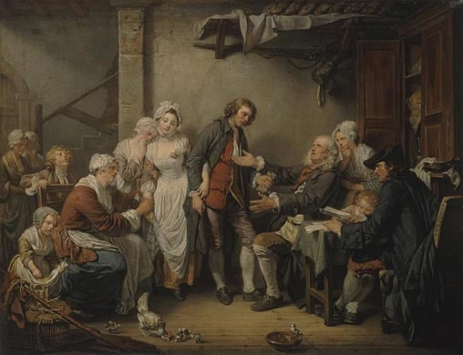 Greuze painting, The Marriage Contract