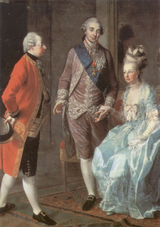 Hauzinger painting, Marie Antoinette, Archduke Maximillian and Louis XVI