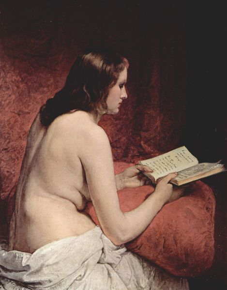 Hayez painting, Odalisque with Book
