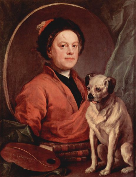 Hogarth painting, Self-Portrait