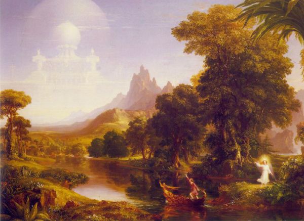 The Hudson River School, Thomas Cole: The Voyage of Life: Youth, 1842