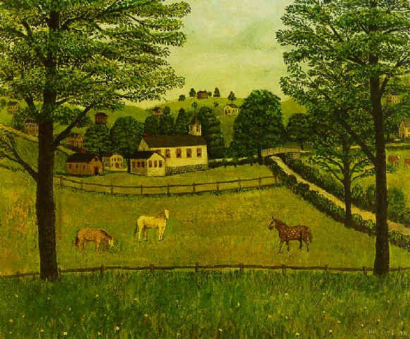Kane, Farm Scene with Three Horses