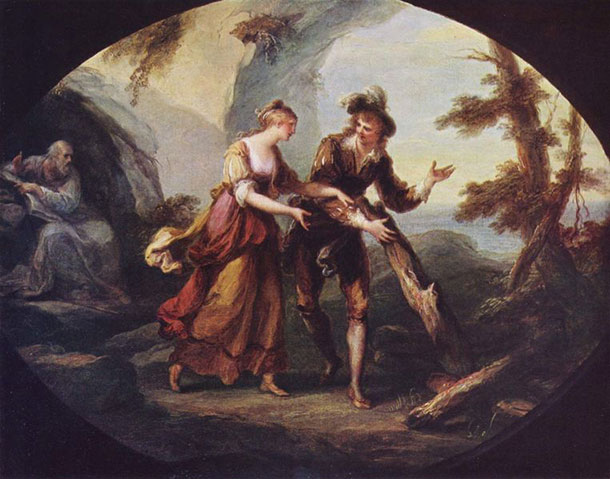 Kauffmann painting, Miranda and Ferdinand in The Tempest