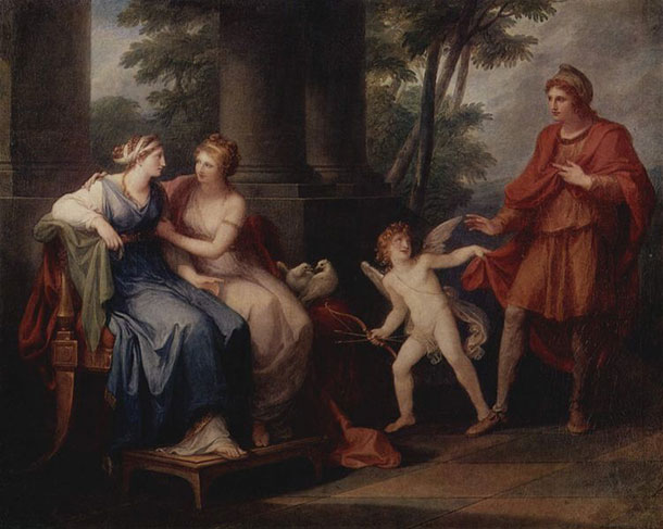 Kauffmann painting, Venus Convinces Helen to Go with Paris