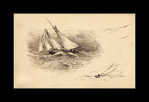 Hamonet sketch of a boat