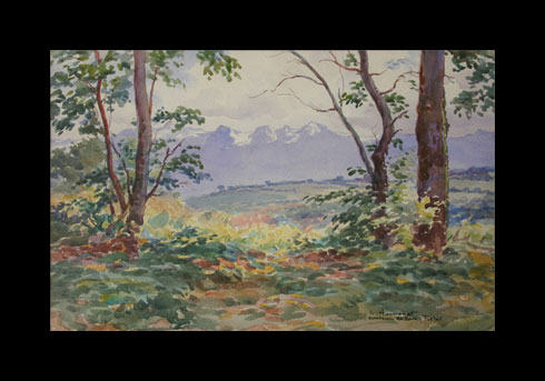 Hamonet painting, Watercolor landscape