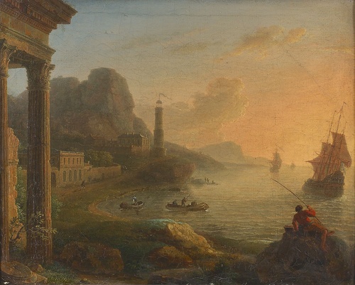 Lantara painting, Seascape with Ships