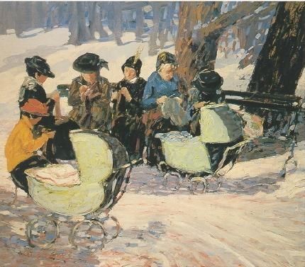 Luks, Women with carriages in the park