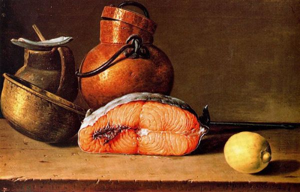 Meléndez, Still Life with Salmon and Lemons