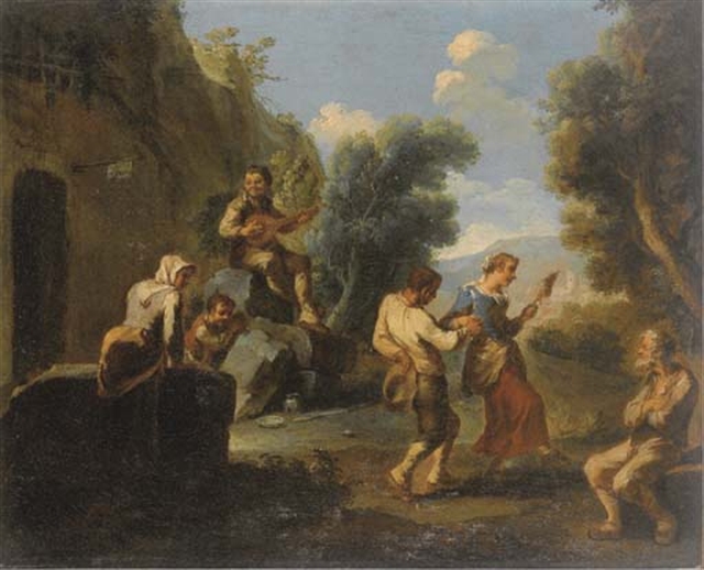 Monaldi painting, Peasants Dancing