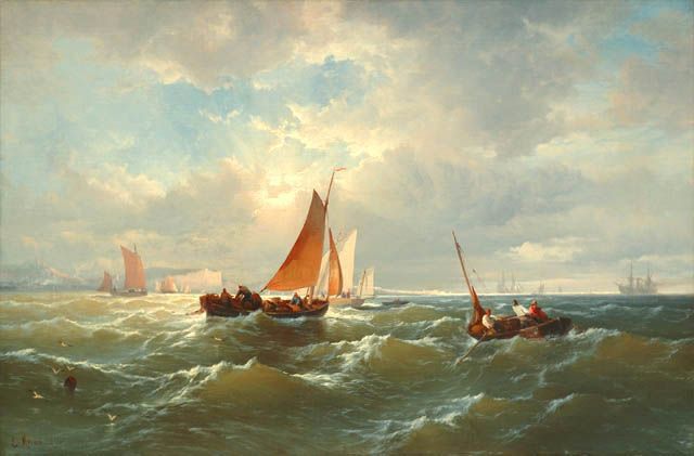 Moran, Fishermen at Sea (off the White Cliffs of Dover)1864 