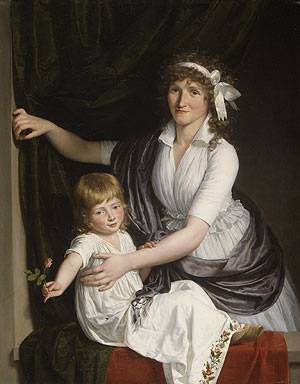 Mosnier painting, Woman and Child