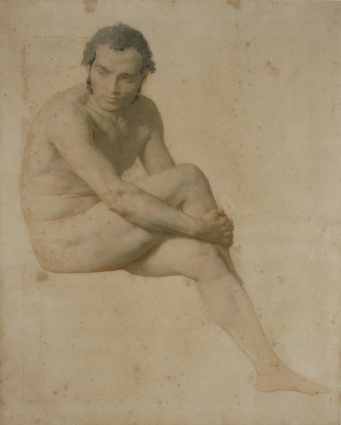 Mulready painting, Seated Male Nude