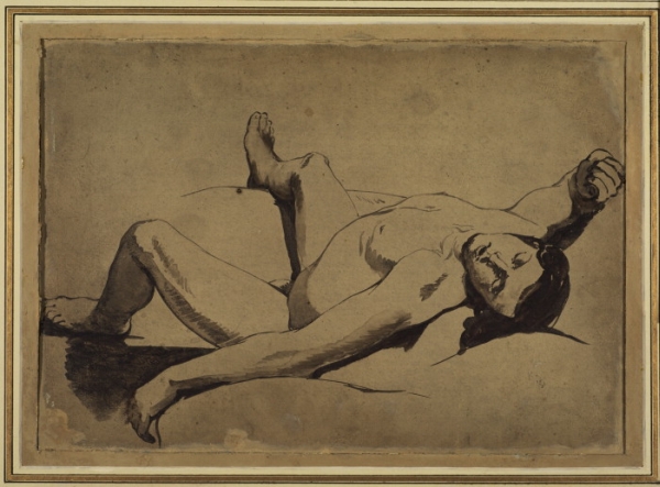 Mulready painting, Recumbent Male Nude