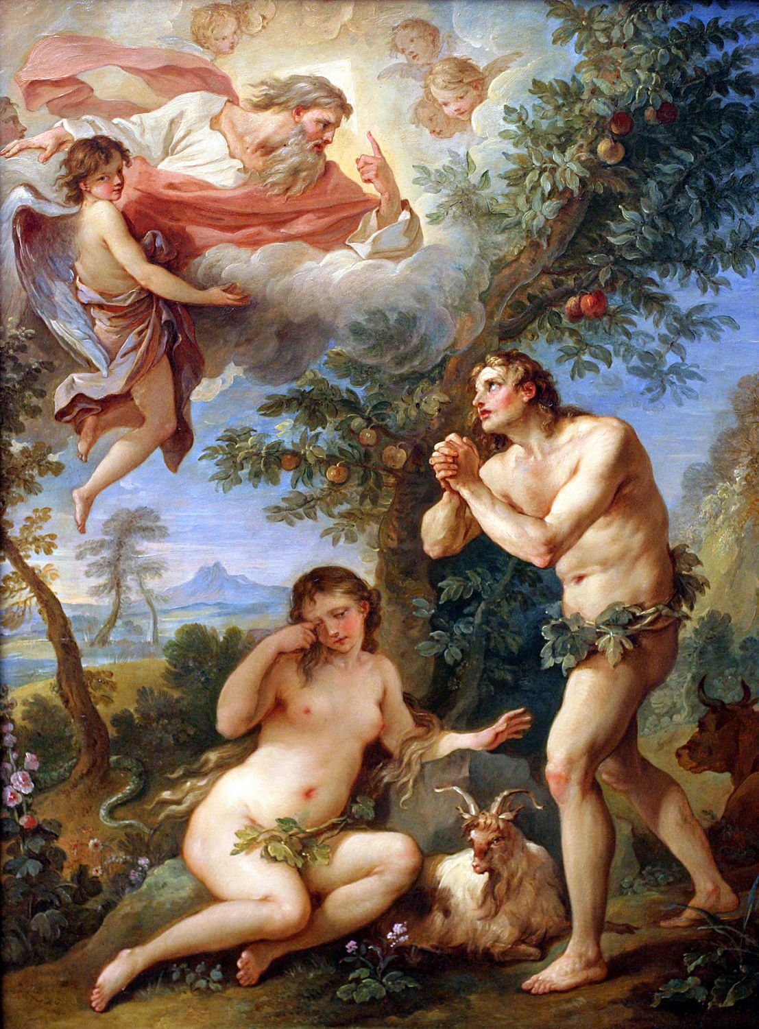 Natoire painting, The Expulsion from Paradise 1740