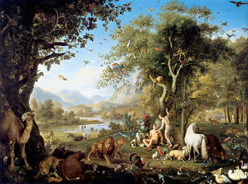 Peter painting, Adam and Eve in the Garden of Eden