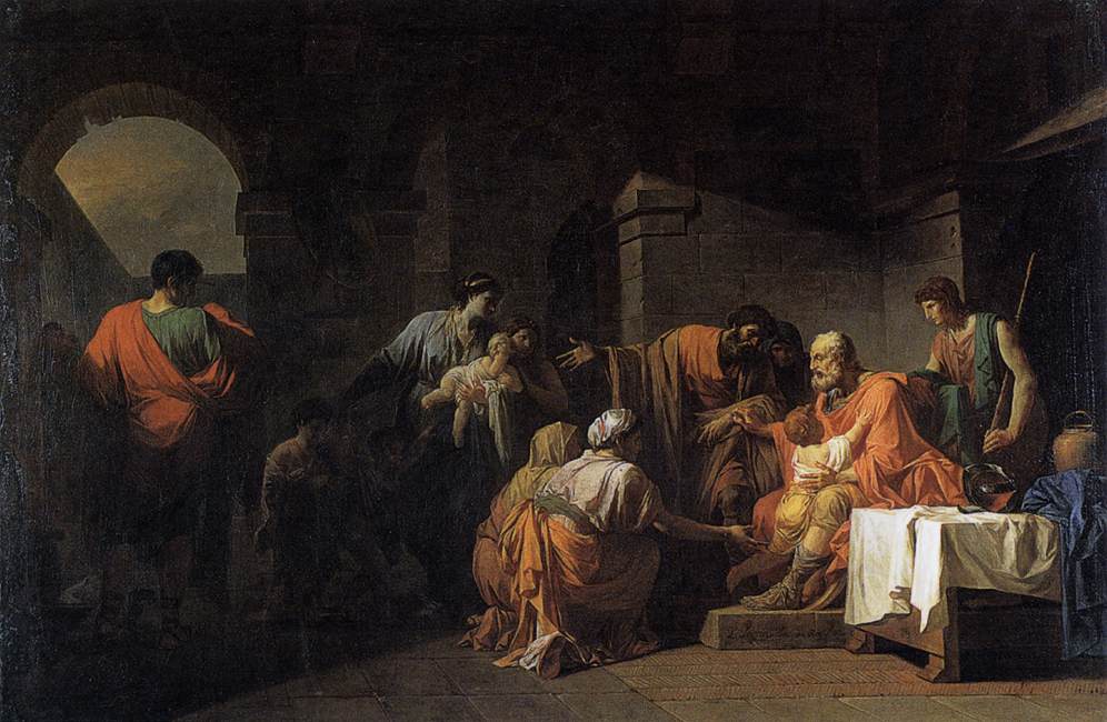 Peyron painting, Belisarius Receiving Hospitality from a Peasant 1779