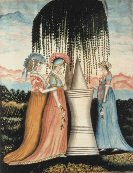 Mourning Piece: Three Ladies watercolor