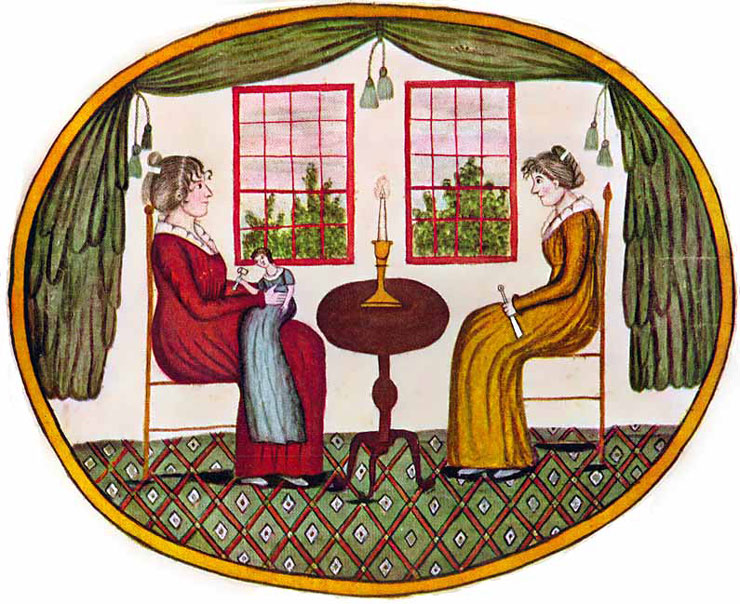Two Women, watercolor