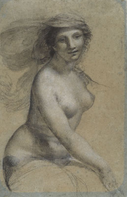 Prud'hon sketch, Seated Female Nude