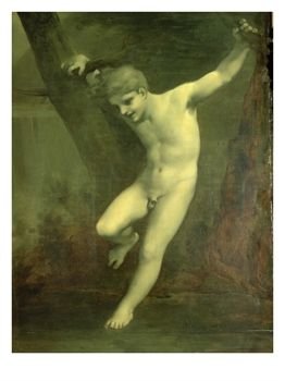 Prud'hon painting, Young Zephyr Balancing Above Water