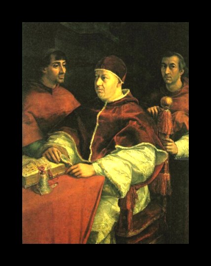Pope Leo X With Two Cardinals, by the artist Raphael