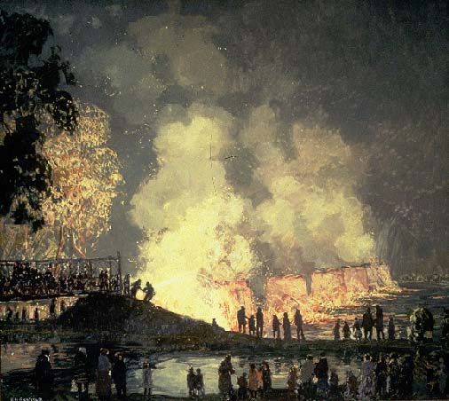 Redfield, The Burning of Center Bridge