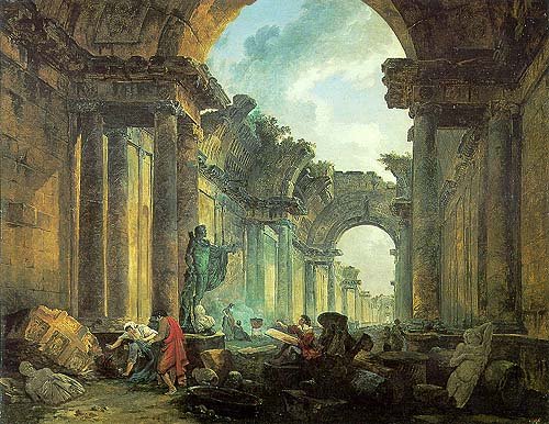 Robert painting, View Imaginaire de la Grande Galerie en Ruines