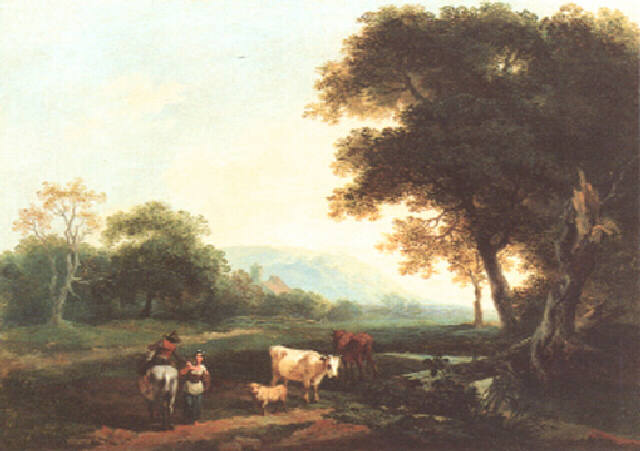 Schallhas painting, Pasture Scene