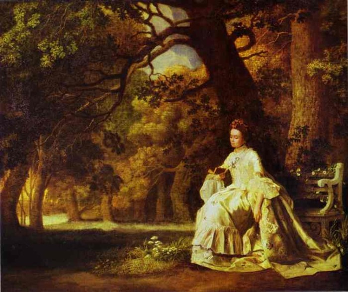 Lady Reading in a Wooded Park 1770