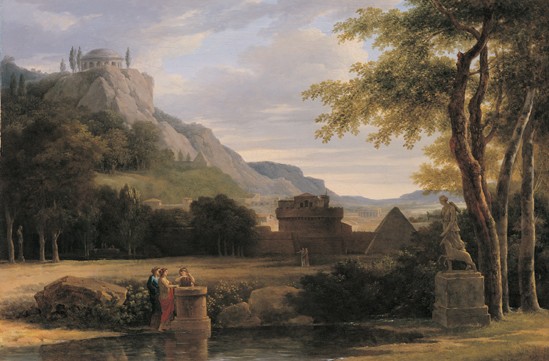 Classical Greek Landscape with Girls Sacrificing their Hair to Diana on a Riverbank, 1790