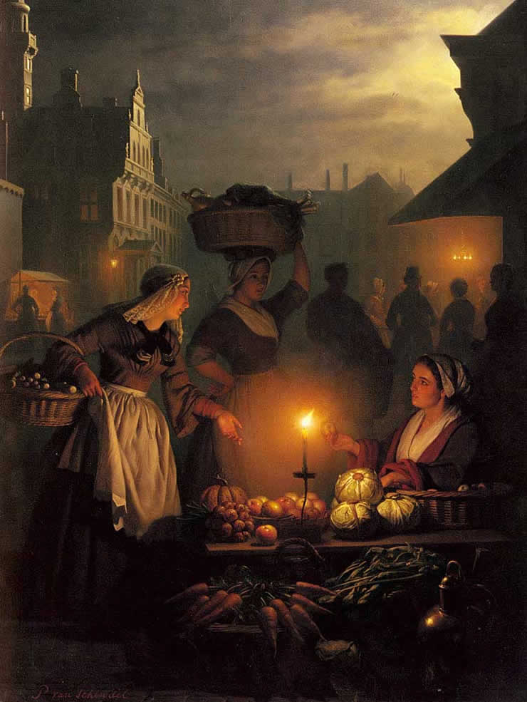 Market Scene At Night