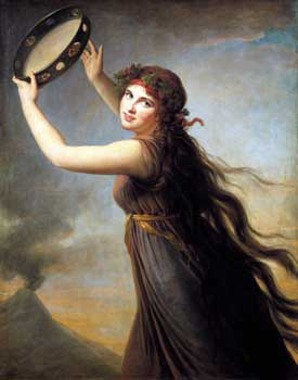 Vigée-Lebrun painting, Lady Hamilton as a Bacchante