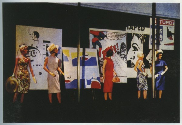 Bonwit Teller Window display with five paintings by Andy Warhol, April 1961, New York