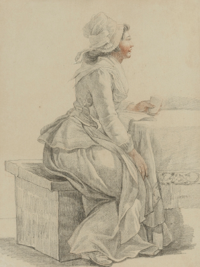 Pierre-Alexandre Wille, Young Woman of the Revolution Seated at a Table