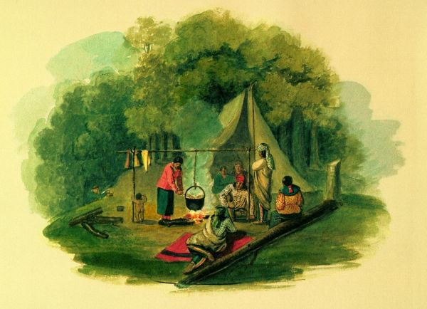 Winter, Potawatomi Camp Scene, Crooked Creek, 1837 
