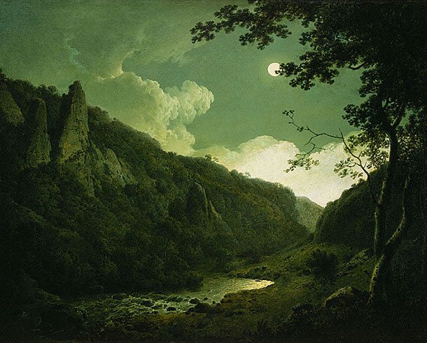 Wright painting, Dovedale by Moonlight