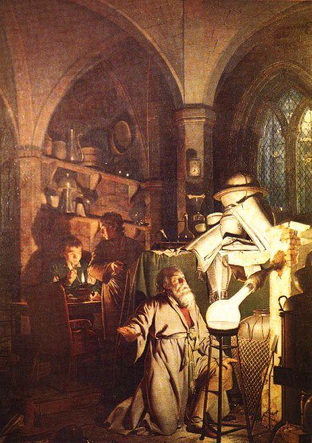 Wright painting, The Alchymist in Search of the Philosophers' Stone Discovers Phosphorus