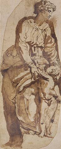Taddeo Zuccari, Sketch of a Mother and Child