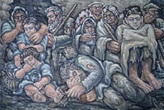 4. Los Olivdados. Oil on canvas. 1944. The Jewish Museum, Camden.  