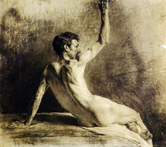 4. Study of a Man. Anatomical study for students. 1886. 