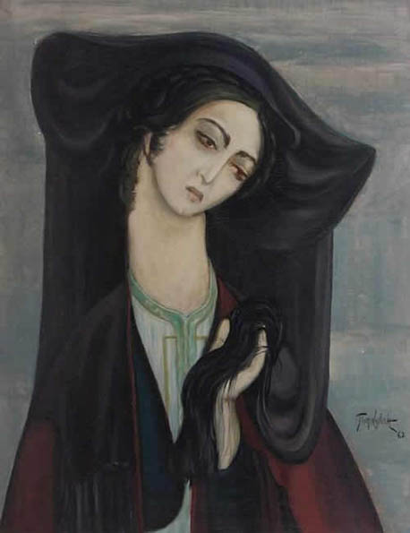 1. Udovica. 1962. Oil on Canvas. 88 x 70 cm. Art Museum of Montenegro. 