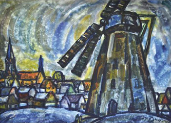 3. Windmill. Not Dated. Watercolor.