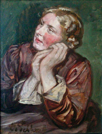 4. Portrait of a Woman, Sketch. Date unknown. Oil on Paper. 40 x 30 cm. 