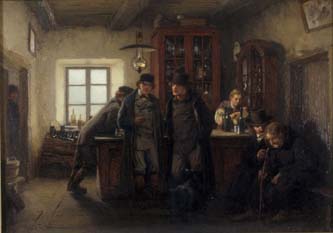 3. Farmers in a Saloon. Not dated. Oil on Canvas. Art Museum of Estonia. 