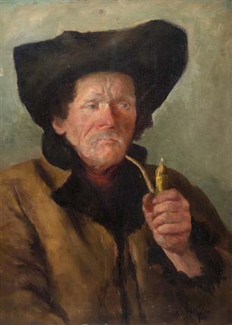 5. Man with Pipe. c.1890. Oil on Canvas. 