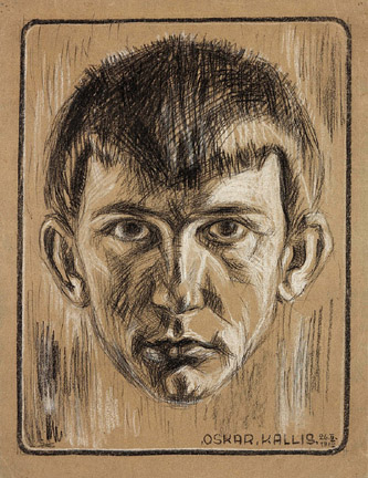 5. Self Portrait. 1912. Charcoal and chalk on paper. Tartu Art Museum 
